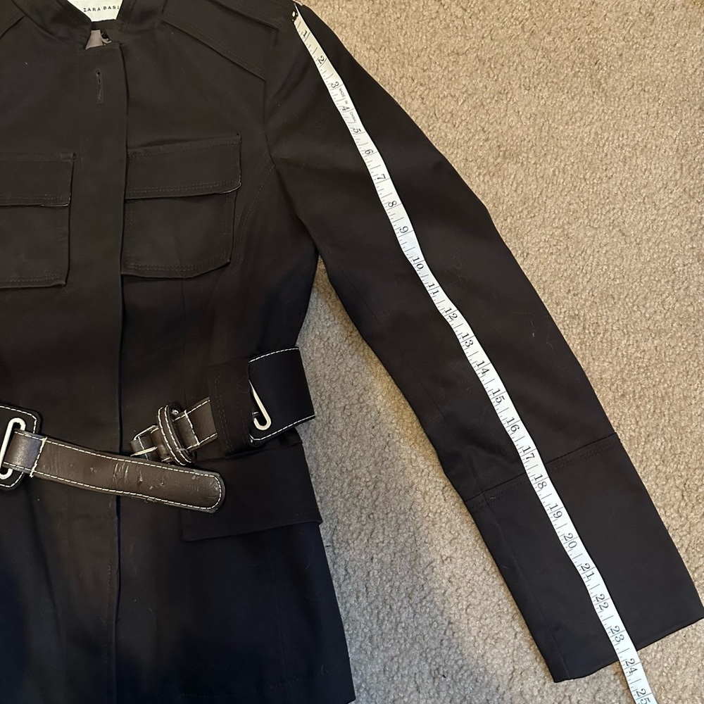 Zara Basic Military Style Belted Jacket - image 8